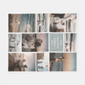 トレンディー9フォトコラージュカスタム記念ギフト フリースブランケット (正面(横))