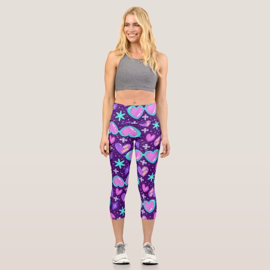 トレンディー90sサングラスネオンテーマカプリレギンス カプリレギンス (正面)