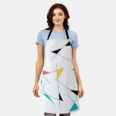 トレンディー、おもしろい、シンプル三角形の幾何学的パターン エプロン (着用した状態)