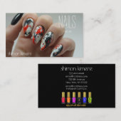 トレンディー(ばちゃばちゃ)跳ねる絵を描ネイルアートマニキュリストロイヤリティ 名刺 (正面/裏面)