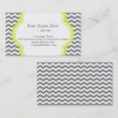 トレンディー、エレガントグレーモダンおよびホワイトシェブロン 名刺 (正面/裏面)