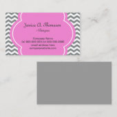 トレンディー、エレガントグレーモダンおよびホワイトシェブロン 名刺 (正面/裏面)