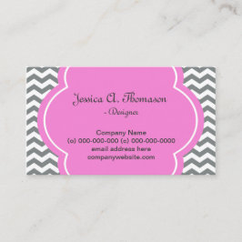 トレンディー、エレガントグレーモダンおよびホワイトシェブロン 名刺