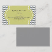 トレンディー、エレガントグレーモダンおよびホワイトシェブロン 名刺 (正面/裏面)