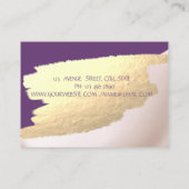 トレンディー,エレガント金箔ブラシストローク，ブラシ 名刺 (裏面)