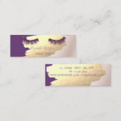 トレンディー,エレガント，金フェイク箔ブラシストローク，ブラシ スキニー名刺 (正面/裏面)