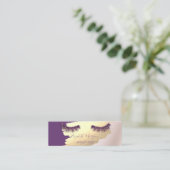 トレンディー,エレガント，金フェイク箔ブラシストローク，ブラシ スキニー名刺 (スタンド正面)