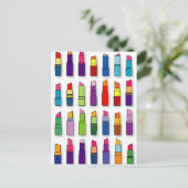 トレンディー、ガーリー口紅パターン ポストカード (スタンド正面)