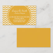 トレンディー、クラシック、明るい日当たりの良い黄色いシェブロン 名刺 (正面/裏面)