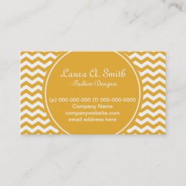トレンディー、クラシック、明るい日当たりの良い黄色いシェブロン 名刺