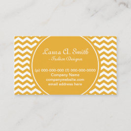 トレンディー、クラシック、明るい日当たりの良い黄色いシェブロン 名刺
