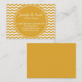 トレンディー、クラシック、明るい日当たりの良い黄色いシェブロン 名刺 (正面/裏面)