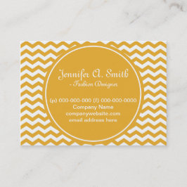 トレンディー、クラシック、明るい日当たりの良い黄色いシェブロン 名刺
