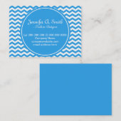 トレンディー、クラシック、明るい白と青い山形 名刺 (正面/裏面)