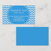 トレンディー、クラシック、明るい白と青い山形 名刺 (正面/裏面)