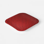 トレンディー&シックレッド&ブラックストライプパターン ペーパープレート (傾斜あり)