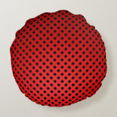 トレンディー&シックレッド&ブラックストライプパターン ラウンドクッション (裏面)