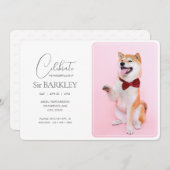 トレンディー&シンプルペット記念写真招待状 招待状 (正面/裏面)