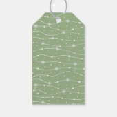 トレンディー – ソフト緑がかった灰色 – スノーフレークの贈り物ラベル ギフトタグ (裏面)