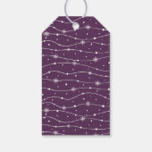 トレンディー – ダークパープル – スノーフレークの贈り物ラベル ギフトタグ (裏面)