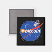 トレンディー ビットコイン 宇宙飛行士 スペース 暗号資産 マグネット (正面/裏面)