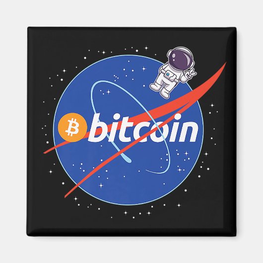 トレンディー ビットコイン 宇宙飛行士 スペース 暗号資産 マグネット (正面)