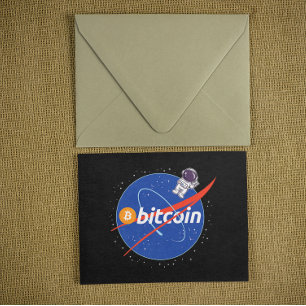 トレンディー ビットコイン 宇宙飛行士 スペース 暗号 ポストカード