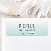 トレンディー |ファミリ |ティール(緑がかった色)グラデーション |差出人住所 ラベル (インサイチュ)