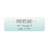 トレンディー |ファミリ |ティール(緑がかった色)グラデーション |差出人住所 ラベル (正面)