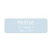 トレンディー |ファミリ |淡い青 |差出人住所 ラベル (正面)