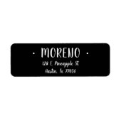 トレンディー |ファミリ |黒 |差出人住所 ラベル (正面)