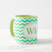 トレンディー,フレッシュカッコいいシボロンモノグラムイニシャル マグカップ (正面左)