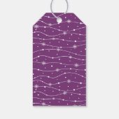 トレンディー – ブライトパープル – スノーフレークの贈り物ラベル ギフトタグ (裏面)