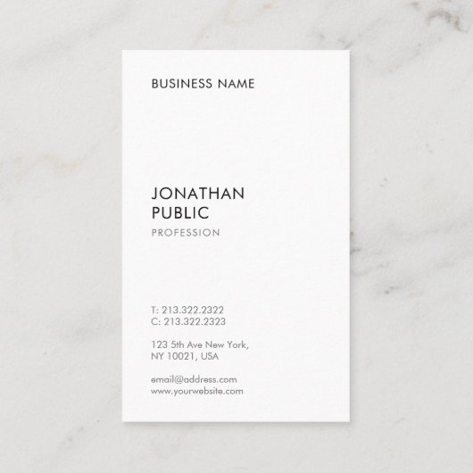 トレンディー モダンシンプルエレガント プロフェッショナルテンプレート 名刺 (裏面)