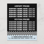 トレンディー&モダン、タクシータクシー会社の価格表 チラシ (裏面)