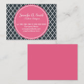 トレンディー、ラブリー、クラシックガーリー、B&Wクアトレフォイル 名刺 (正面/裏面)