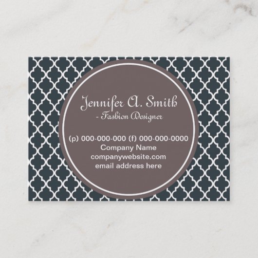 トレンディー、ラブリー、クラシック、エスプレッソB&Wクアトレフォイル 名刺 (正面)