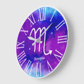 トレンディー〔占星術の〕十二宮図星雲蠍座記号 ラージ壁時計 (傾斜)