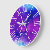 トレンディー〔占星術の〕十二宮図星雲魚座シンボル ラージ壁時計 (傾斜)