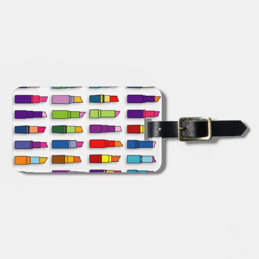 トレンディー，口ガーリー紅模様 ラゲッジタグ (正面横)