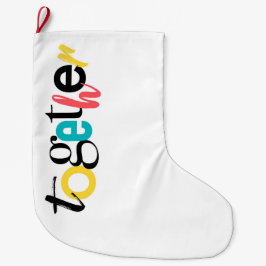 トレンディー，陽気で都市のタイポグラフィの一緒に ラージクリスマスストッキング