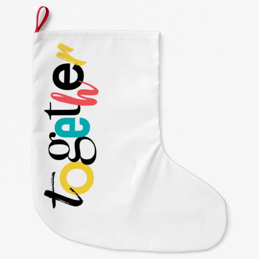 トレンディー，陽気で都市のタイポグラフィの一緒に ラージクリスマスストッキング (正面)