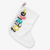 トレンディー，陽気で都市のタイポグラフィの一緒に ラージクリスマスストッキング (正面 (吊り時))