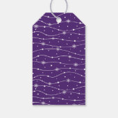 トレンディー – 青紫色 – スノーフレークの贈り物ラベル ギフトタグ (裏面)