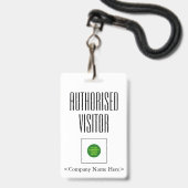 トレンディー「Authorized Visitor」バッジ バッジ (裏面（ネックストラップ付）)