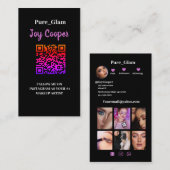 トレンディー、InstagramフォトコラージュQRcodeビジネスC 名刺 (正面/裏面)