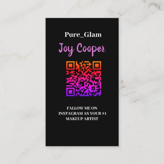 トレンディー、InstagramフォトコラージュQRcodeビジネスC 名刺 (正面)