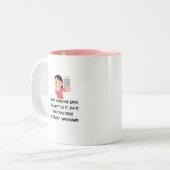 トレンディー「ITできない」引用文コーヒおもしろいーマグ ツートーンマグカップ (正面左)