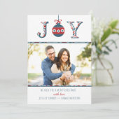 トレンディー"Joy"ボホバウブル写真クリスマスカード シーズンカード (スタンド正面)