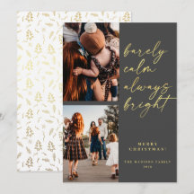 トレンディーAlways Bright金ゴールドスクリプトフォトクリスマス 